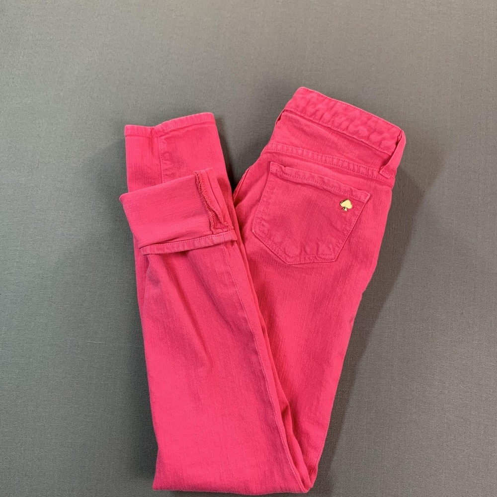 Kate Spade Jeans Womens 24 Bright Pink Mid Rise Skinny Broome Street Slim 26x30